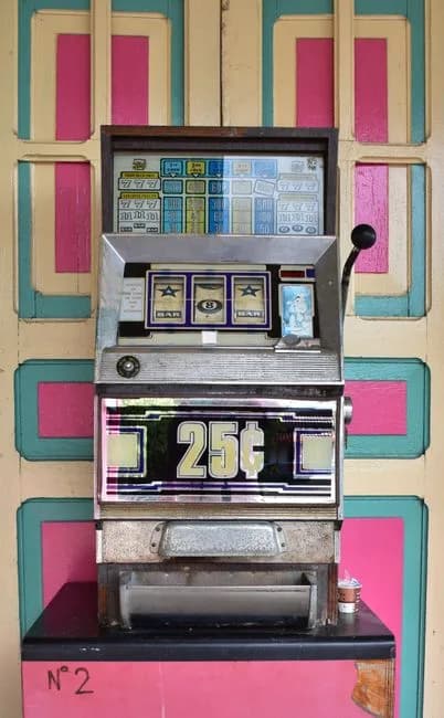 Colorful vintage slot machine evoking a nostalgic fruit-slot era