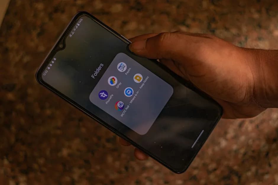 Hand holding smartphone displaying popular payment apps for digital transactions